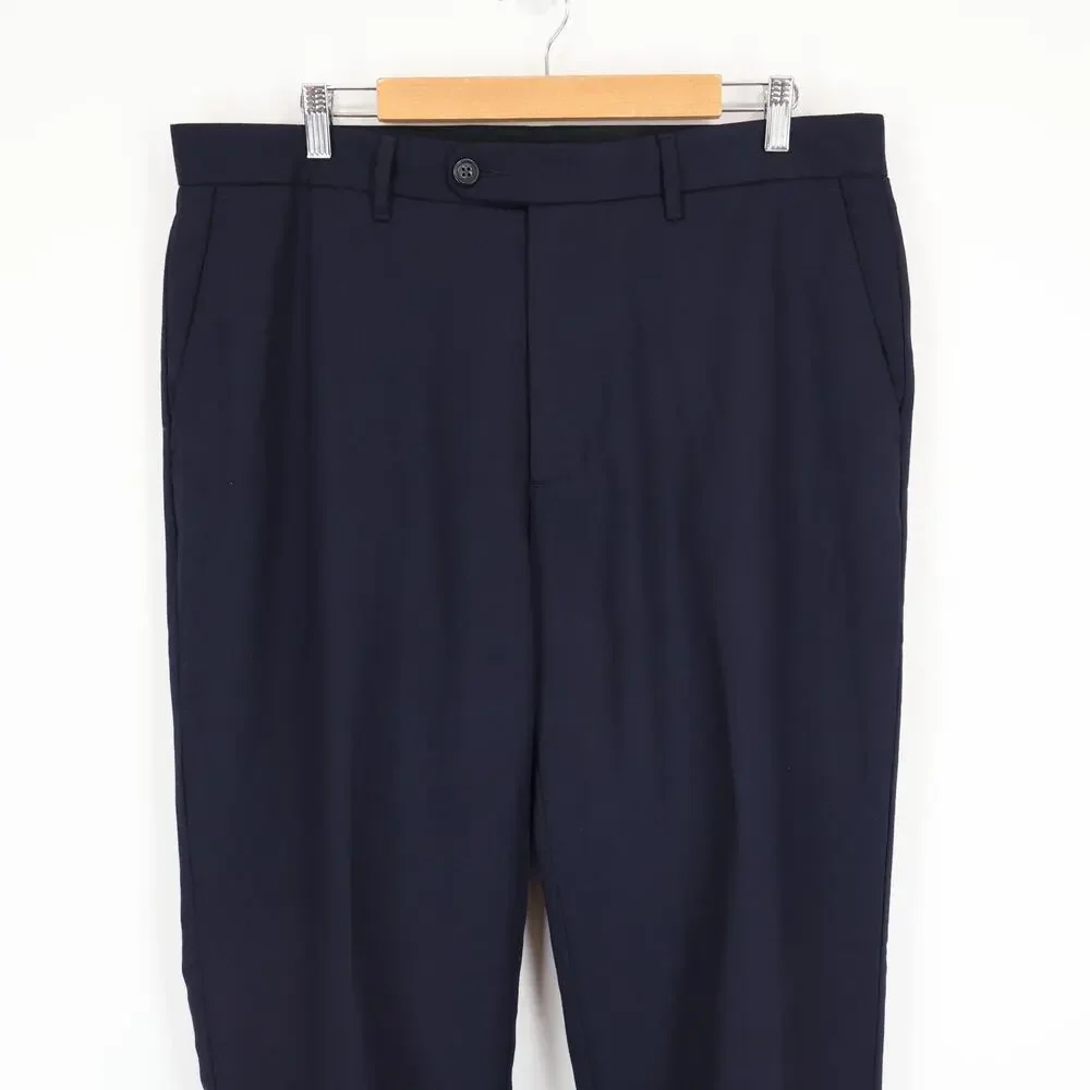 J.Crew Men's Classic Creased Wool Trouser Pant Navy Blue Size 36x30 NWT